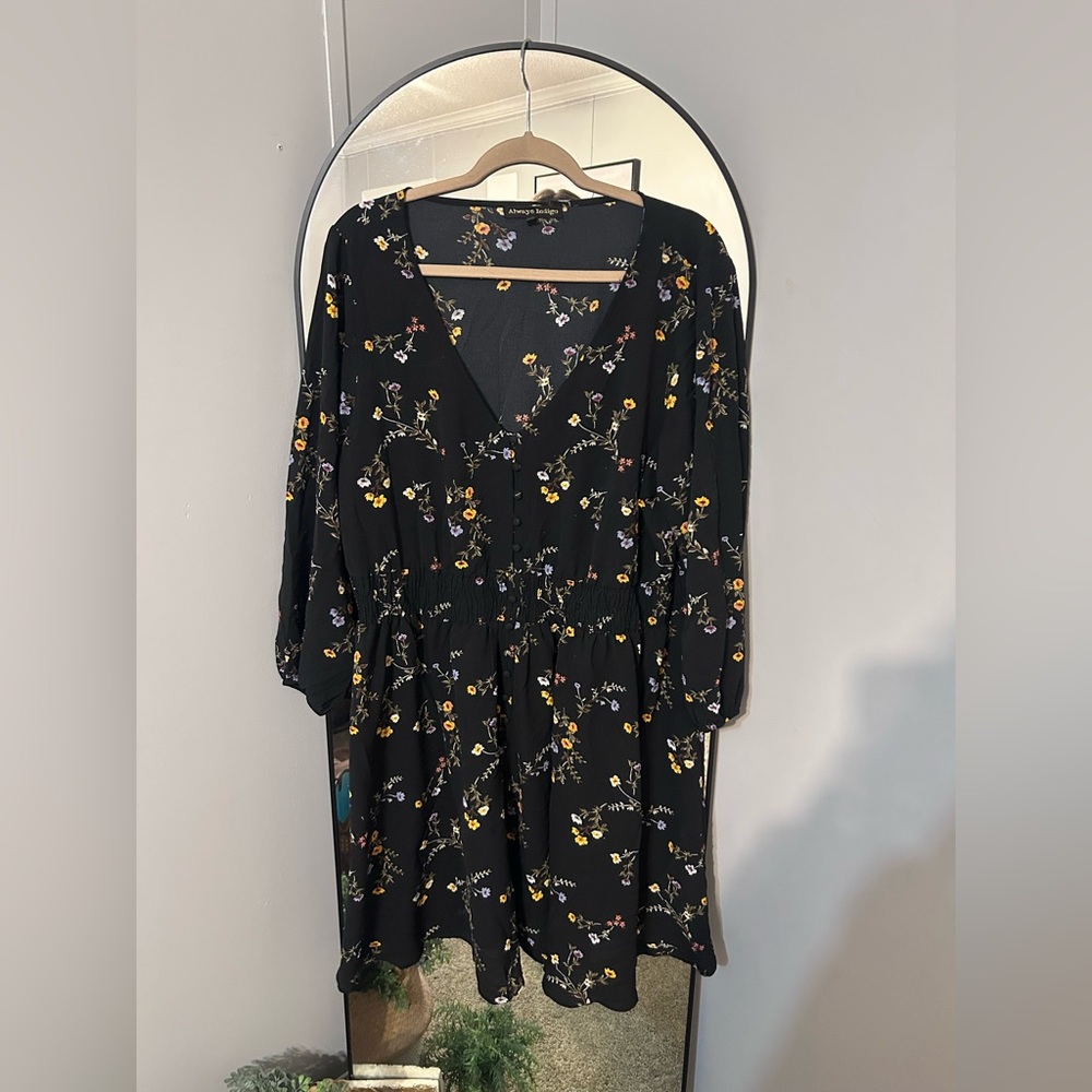 Always Indigo Floral Dress sz2x
